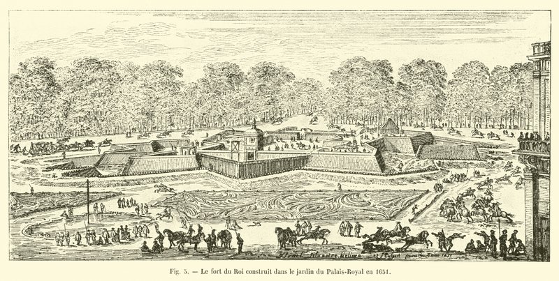 Le fort du Roi construit dans le jardin du Palais-Royal en 1651 - French School