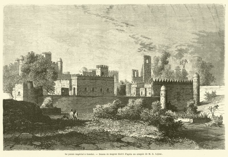 Le palais impérial à Gondar - French School