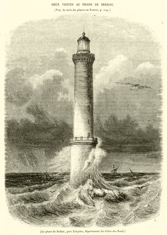 Le phare de Bréhat, près Tréguier, département des Côtes-du-Nord - French School