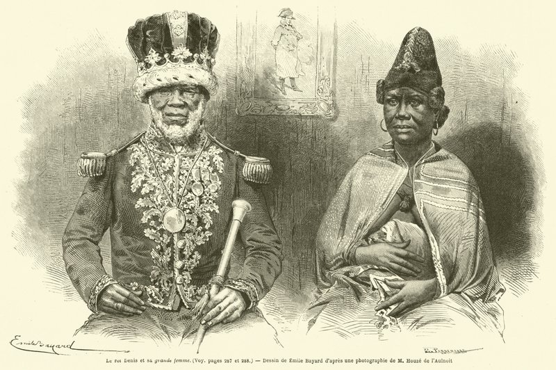 Le roi Denis et sa grande femme - French School
