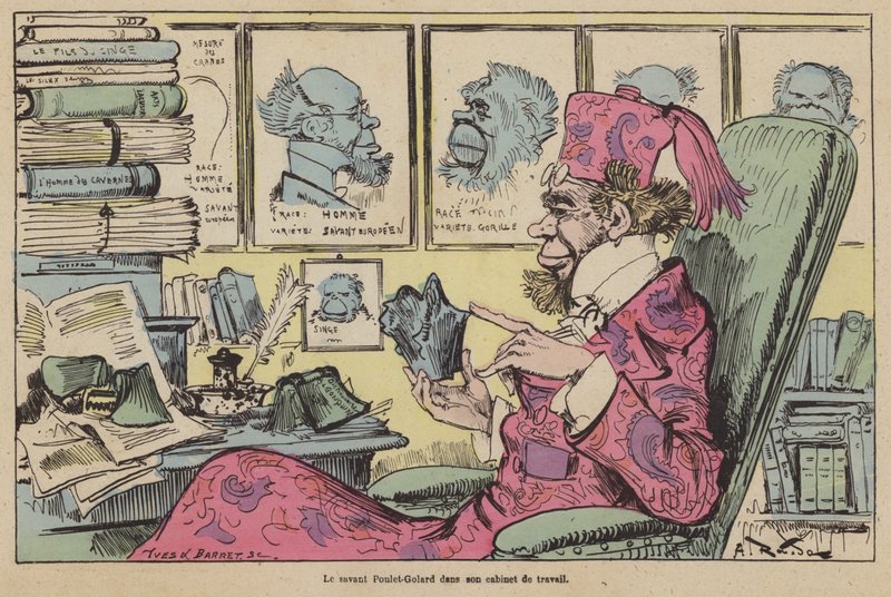 Le savant Poulet-Galard dans son cabinet de travail - French School