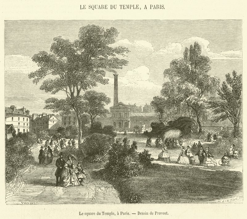Le square du Temple, à Paris - French School