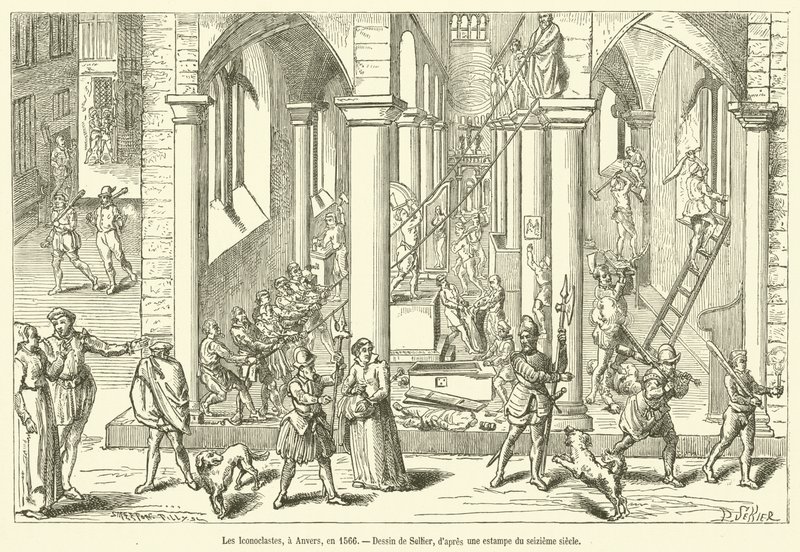 Les Iconoclastes, à Anvers, en 1566 - French School