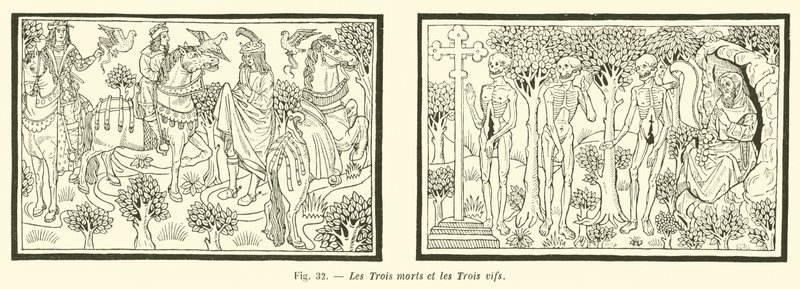 Les Trois morts et les Trois vifs - French School