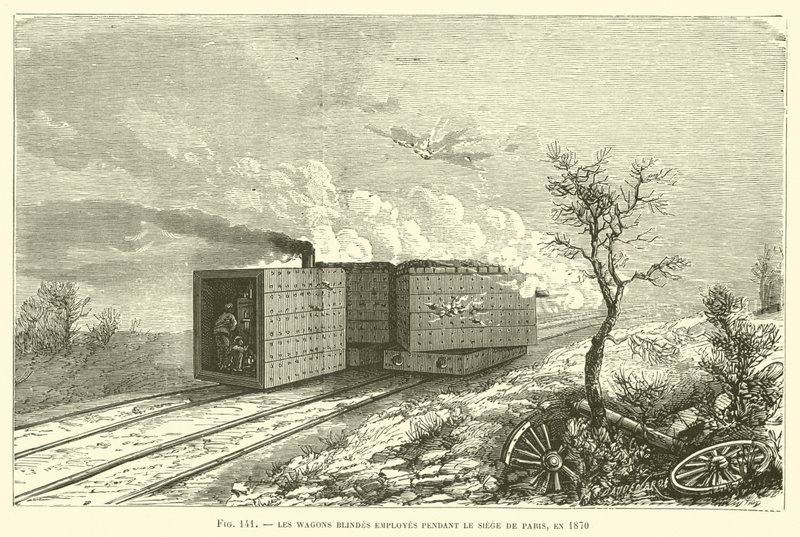 Les Wagons Blindés Employés Pendant le Siège de Paris, en 1870 - French School