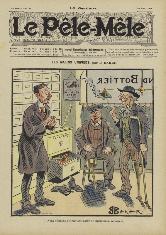 Les malins unipieds. Illustration pour Le Pêle-Mêle - French School