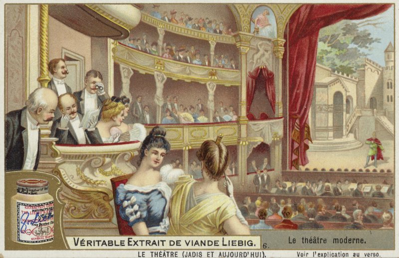 Carte Liebig représentant un théâtre moderne - French School