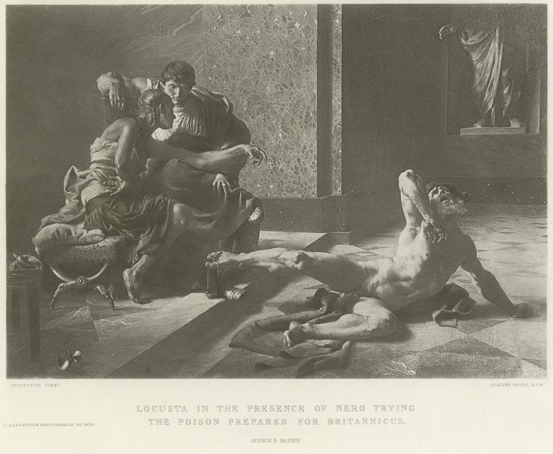 Locuste en présence de Néron essayant le poison préparé pour Britannicus (gravure) - French School