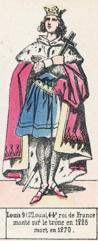 Louis IX (St Louis), 44e roi de France, monte sur le trône en 1226, mort en 1270 - French School
