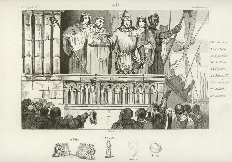 Louis VII de France levant des soutiens pour la Deuxième Croisade, vers 1147 - French School