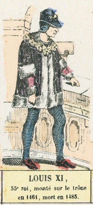 Louis XI, 55e roi, monté sur le trône en 1461, mort en 1483 - French School