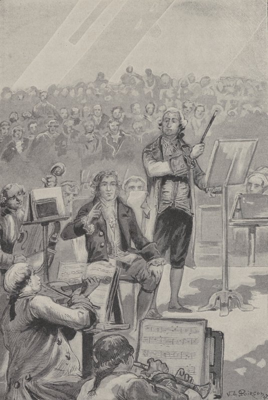 Ludwig van Beethoven dirigeant un orchestre malgré sa surdité - French School
