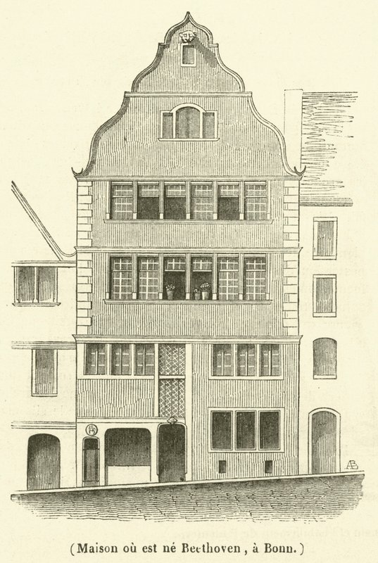 Maison ou est ne Beethoven, a Bonn (gravure) - French School