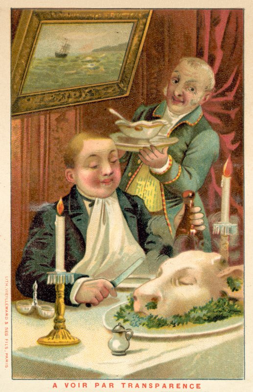 Homme dînant - French School