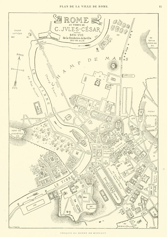 Carte de la ville de Rome à l