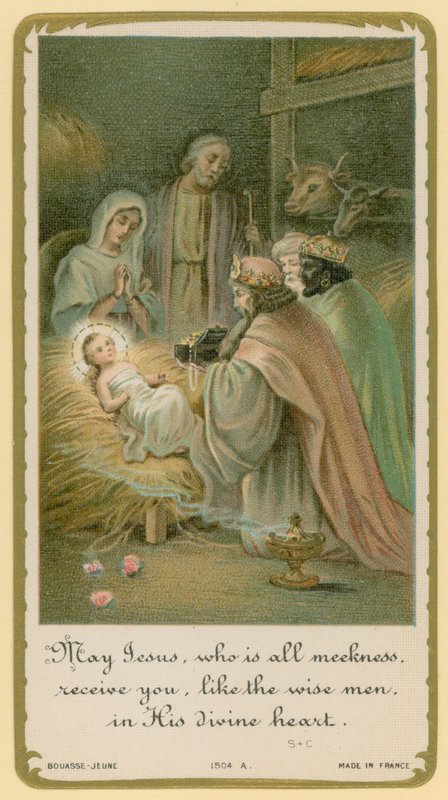 Marie Jésus, qui est toute douceur, te reçoit, comme les sages, dans son cœur divin - French School