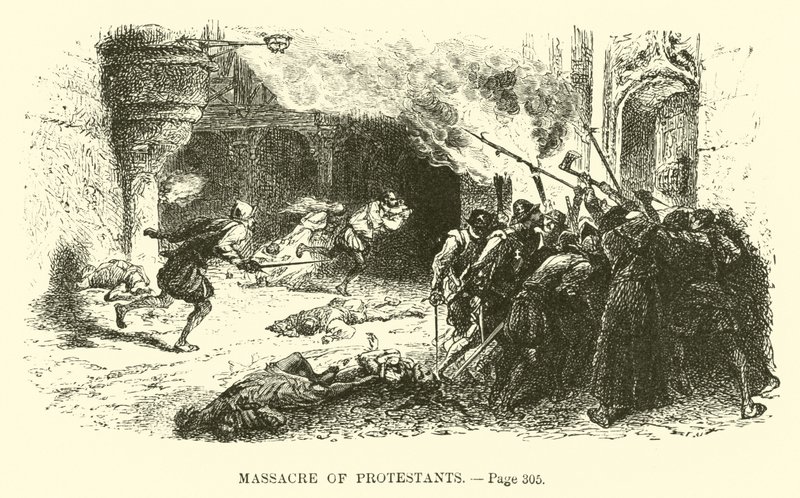 Massacre des protestants - French School