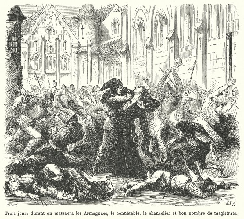 Massacre des Armagnacs par les Bourguignons, Paris - French School