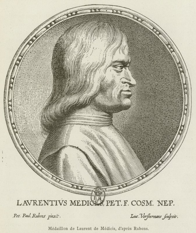 Medaillon de Laurent de Medicis - French School