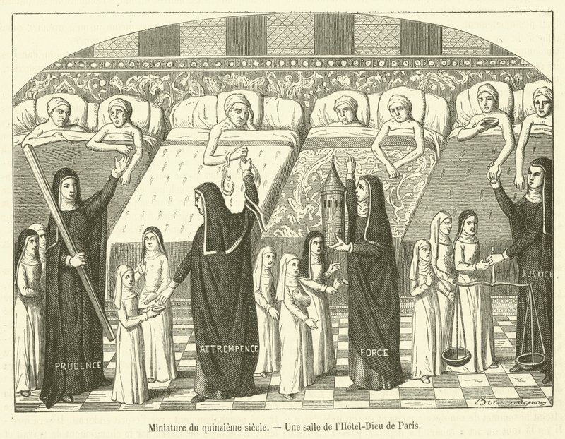 Miniature du quinzième siècle, une salle de l