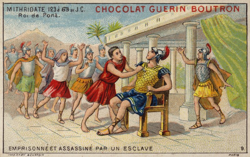 Mithridate VI du Pont emprisonné et assassiné par un esclave - French School