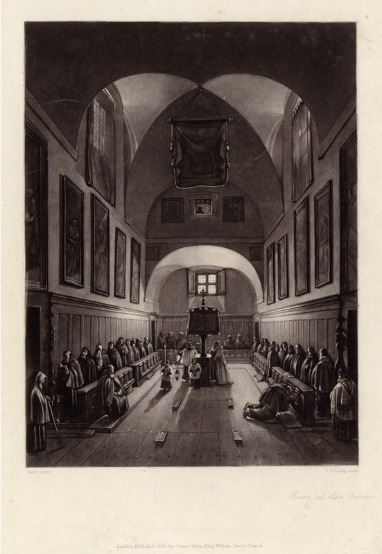 Moines à leur dévotion - French School