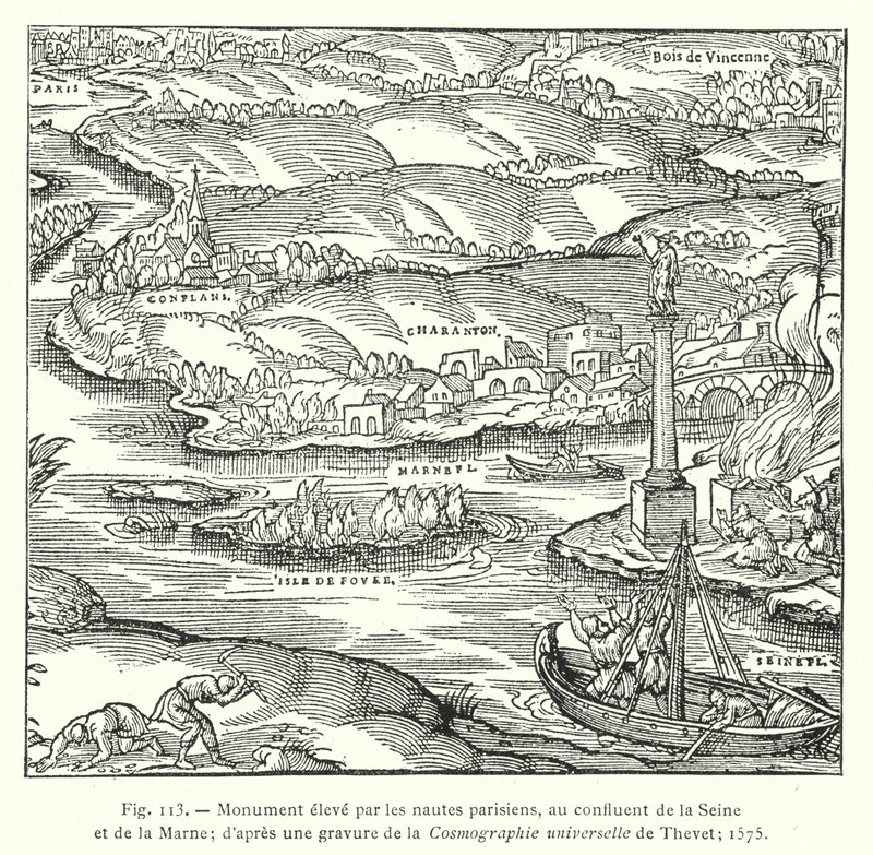 Monument élevé par les nautes parisiens, au confluent de la Seine et de la Marne; d
