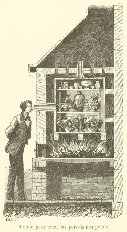 Moufle pour cuire les porcelaines peintes - French School
