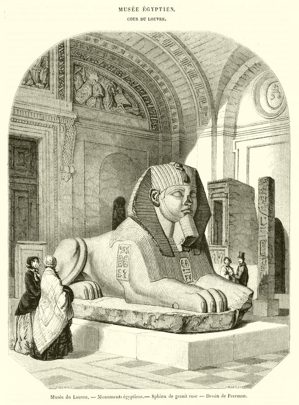 Monuments égyptiens, Sphinx de granit rose - French School