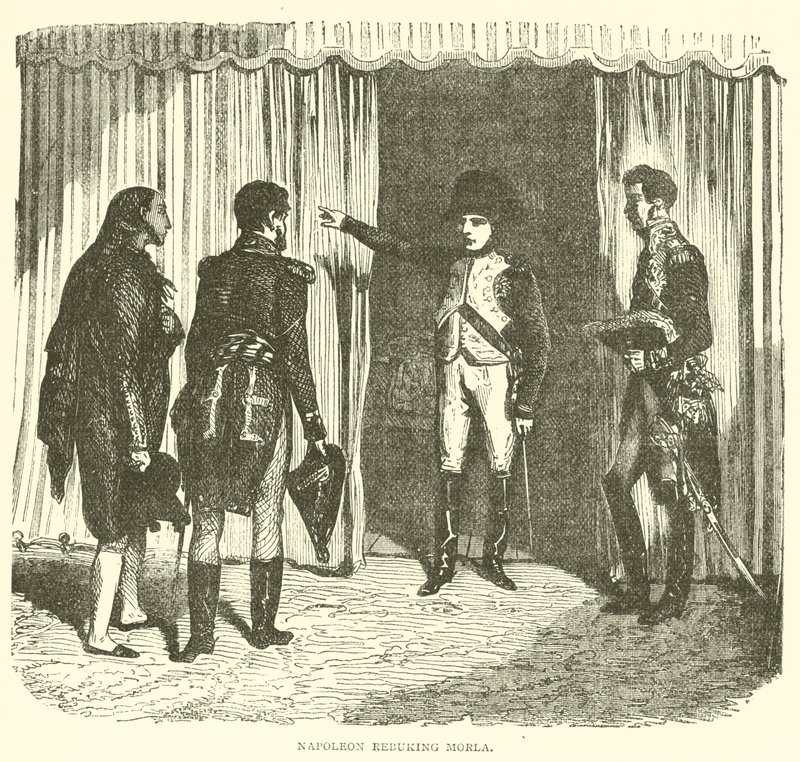 Napoléon réprimandant Morla (gravure) - French School