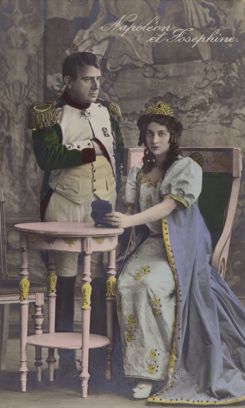 Napoléon et Joséphine (lithographie couleur) - French School