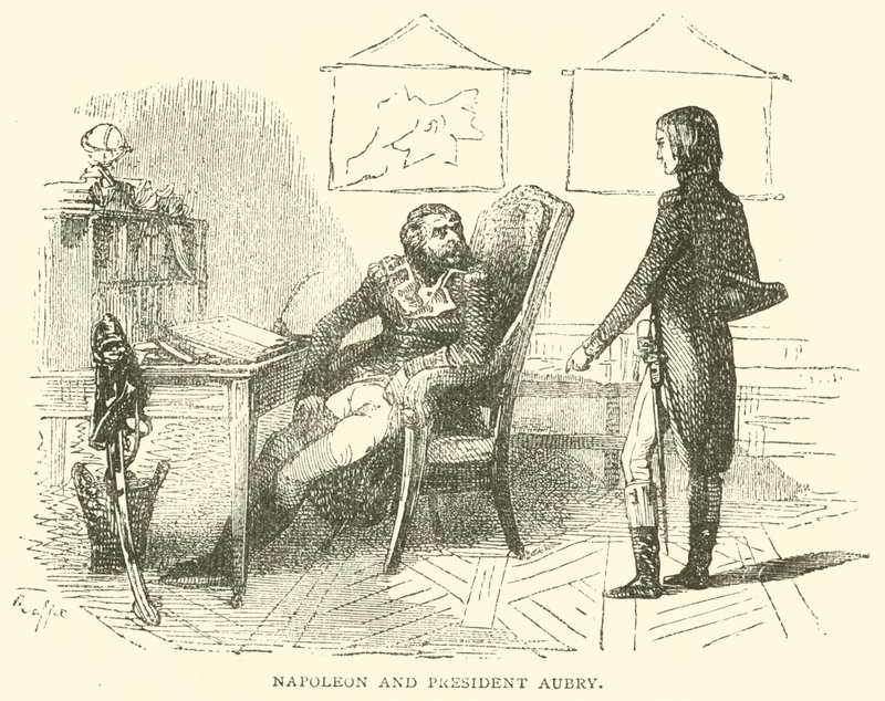 Napoléon et le président Aubry (gravure) - French School