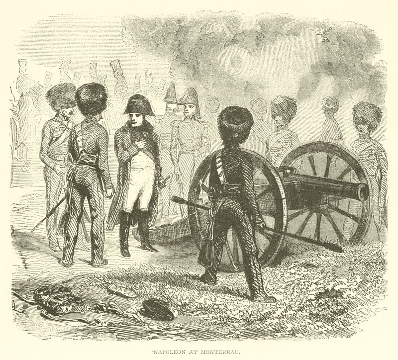 Napoléon à Montereau (gravure) - French School