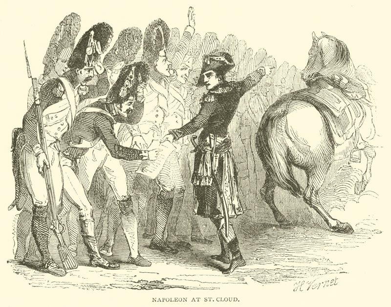 Napoléon à Saint-Cloud (gravure) - French School