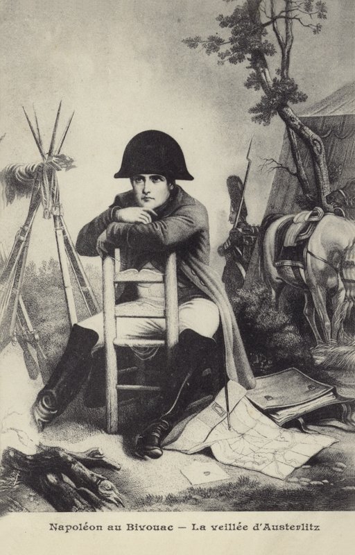 Napoléon au Bivouac - French School
