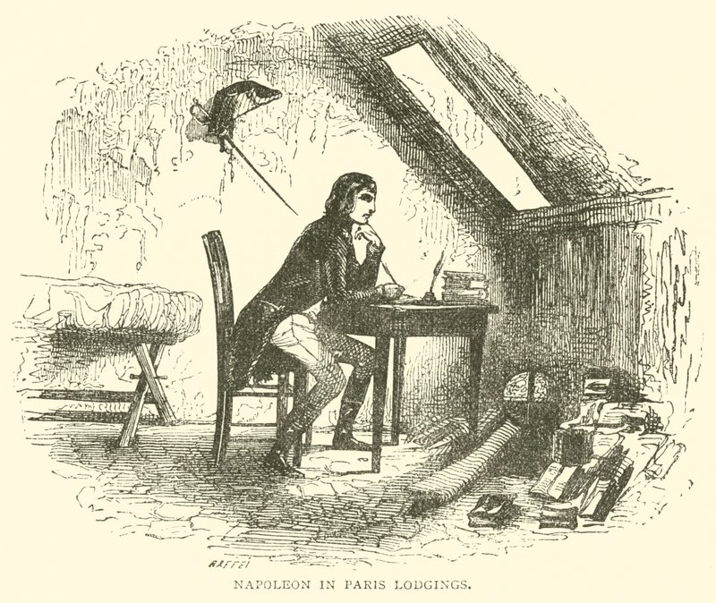 Napoléon dans les logements parisiens (gravure) - French School