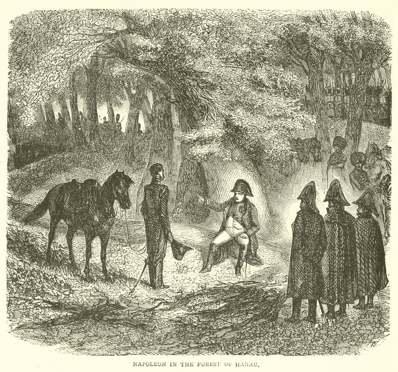 Napoléon dans la forêt de Hanau (gravure) - French School