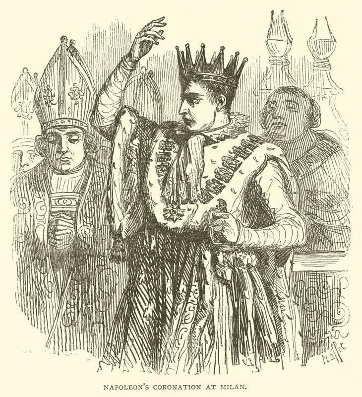 Couronnement de Napoléon à Milan (gravure) - French School