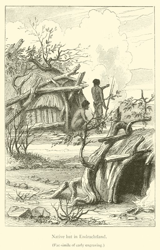 Hutte indigène à Endrachtland - French School