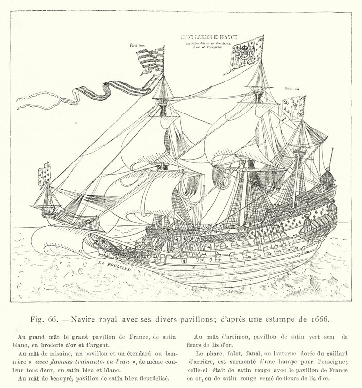 Navire royal avec ses divers pavillons (d