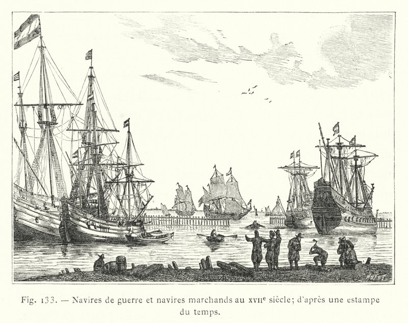 Navires de guerre et navires marchands au XVIIe siècle; d