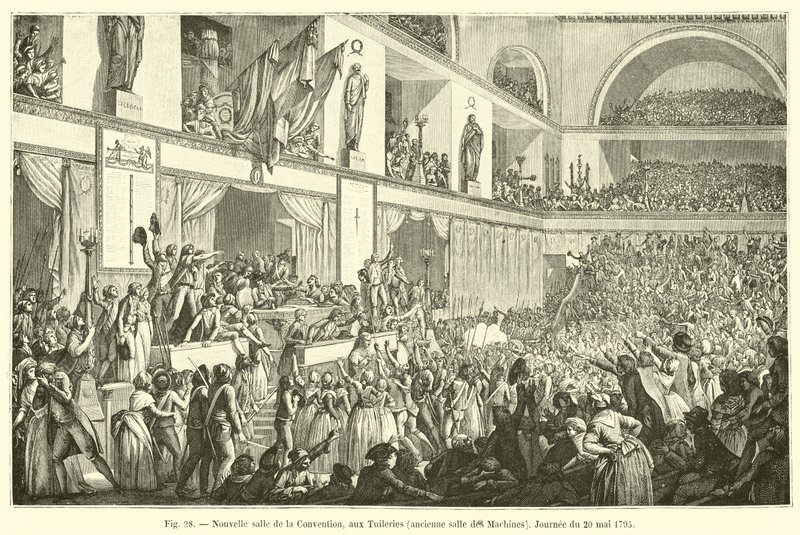 Nouvelle salle de la Convention, aux Tuileries, ancienne salle des Machines, Journée du 20 mai 1795 - French School
