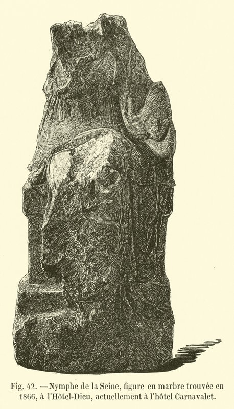 Nymphe de la Seine, figure en marbre trouvée en 1866, à l