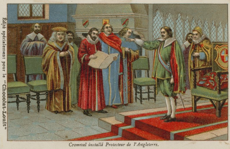 Oliver Cromwell prêtant serment en tant que Lord Protecteur d