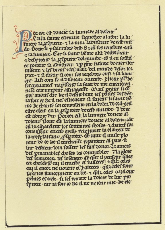 Page des Réflexions sur le Livre de Job du Pape Grégoire - French School