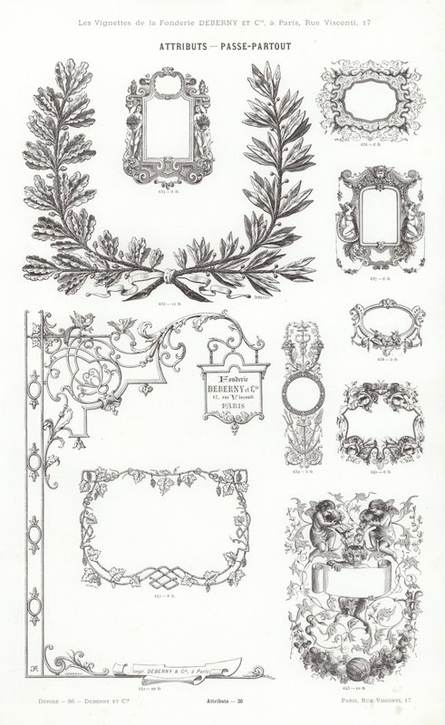 Page de Vignettes Typographiques - French School