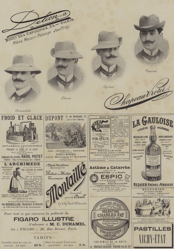 Page de publicités de Le Figaro Illustré, décembre 1897 - French School