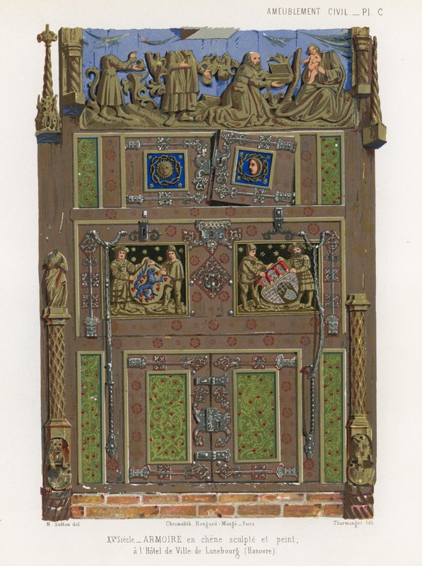 Armoire en chêne peint dans l