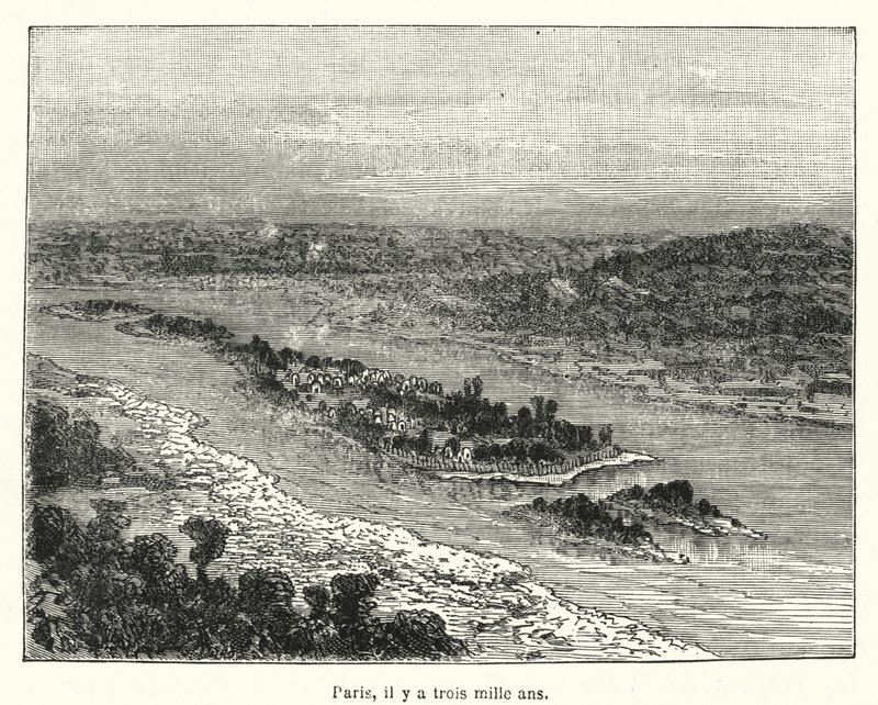 Paris, il y a trois mille ans (gravure) - French School