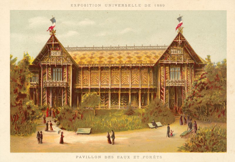 Pavillon des Eaux et Forêts, Exposition Universelle 1889, Paris - French School